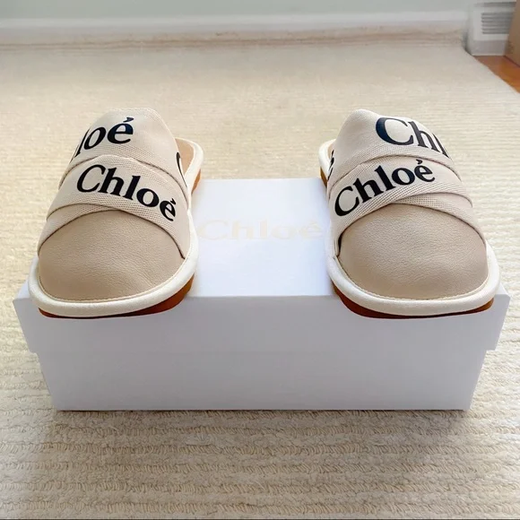 NWT Chloe Woody suede slippers size 10 - Picture 6 of 16
